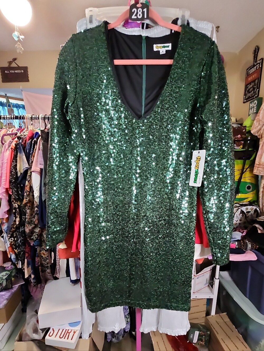 L tipsy elves sequin dress new 20ptp,  36L